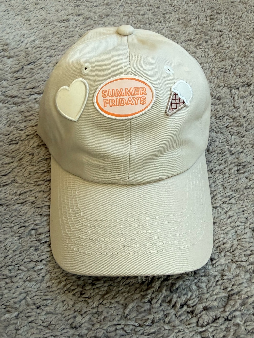 Summer Fridays Beige Baseball Cap with Patches